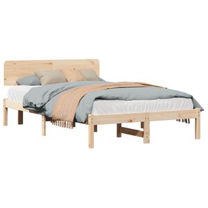 vidaXL Konstrukcija postelje Naravna 120 x 200 cm Masivno borovo les