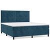 vidaXL Box spring postelja z vzmetnico temno modra 160x200 cm žamet