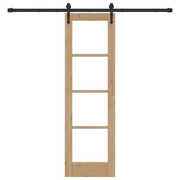 vidaXL Drsna vrata Naravna in črna 61 x 198,5 cm