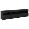 vidaXL TV stene 2 pcs Črna Orehovina 80 x 30 x 40 cm Konstruiran les