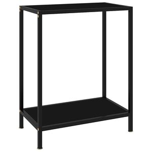 vidaXL Konzolna mizica črna 60x35x75 cm kaljeno steklo