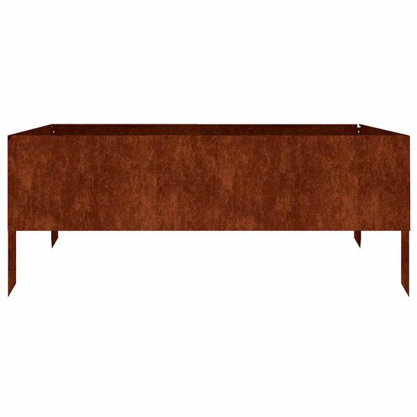 vidaXL Vrtna visoka greda 100x100x41 cm corten jeklo