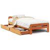 vidaXL Posteljni okvir brez vzmetnice vo&scaron;čeno rjav 75x190 cm borovina