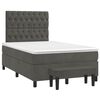 vidaXL Box spring postelja z vzmetnico temno siv 120x190 cm žamet