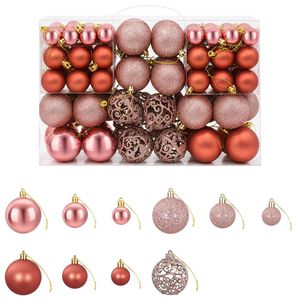 vidaXL Božične bunkice 100 kosov pink in roza 3 / 4 / 6 cm