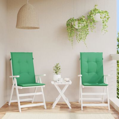 vidaXL Blazine za vrtne stole 2 kosa zelene 120x50x3 cm blago