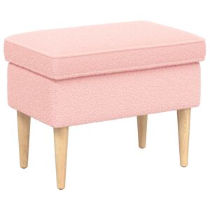 vidaXL Podnožje Roza 55 x 35 x 41 cm Boucl&eacute;