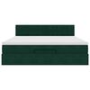 vidaXL Otomanska postelja z vzmetnico & LED temno zelena 160x200cm