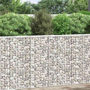 vidaXL Trapezna visoka greda gabion pocinkano jeklo 180x30x10 cm
