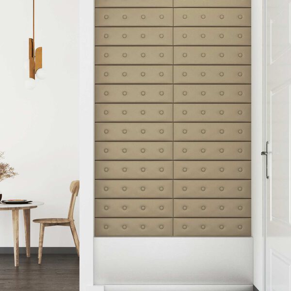 vidaXL Stenska glavna postelja 12 pcs Kapučino 60 x 15 cm