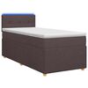 vidaXL Postelja boxspring z vzmetnico Temno rjava 100 x 200 cm Blago