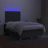 vidaXL Box spring postelja z vzmetnico LED temno siva 120x190 cm blago