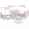 vidaXL Vrtna sedežna garnitura z blazino 9 pcs Bež Poly ratan