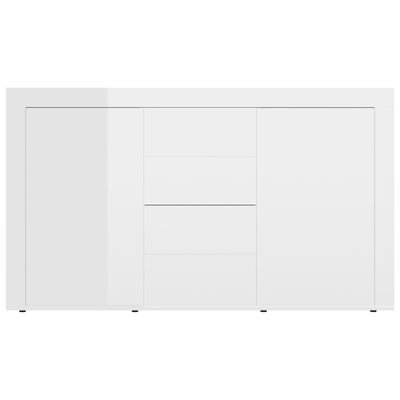 vidaXL Komoda visok sijaj bela 120x36x69 cm iverna plošča