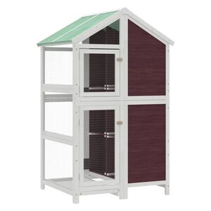 vidaXL Ptičja hi&scaron;ica mocha 97x81x152 cm trdna borovina