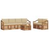 vidaXL Zunanja garnitura za sedenje z blazino 7 pcs Naravna in bež