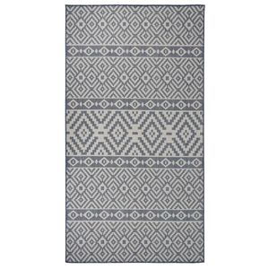 vidaXL Zunanja preproga plo&scaron;čato tkanje 80x150 cm modre črte
