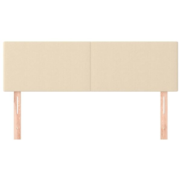 vidaXL Posteljno vzglavje krem 144x5x78/88 cm blago