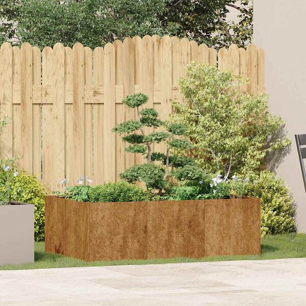 vidaXL Planter Rusty 120x80x40 cm Vremensko odporno jeklo