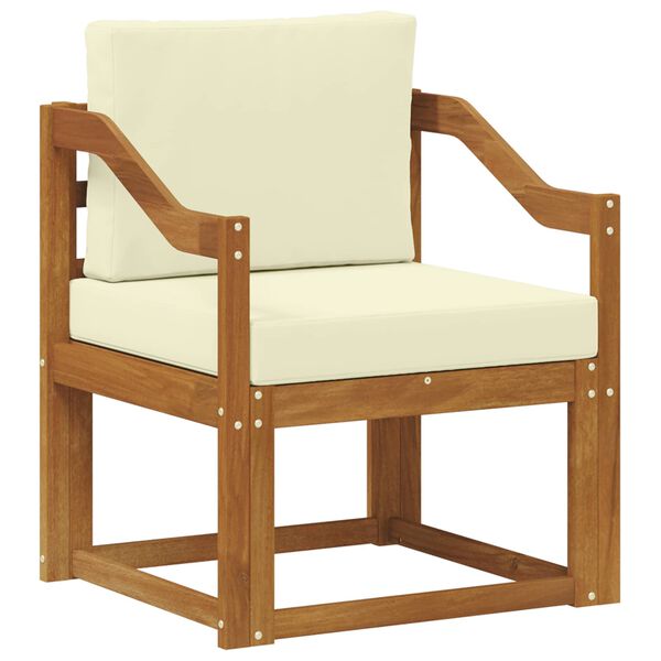 vidaXL Zunanji kavč Masivno akacijevo les in poliester Naravna