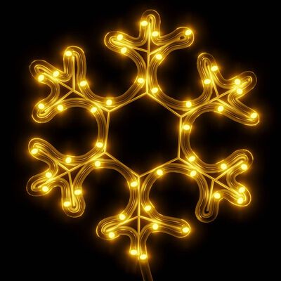 vidaXL Božična snežinka LED 3 kosi toplo bela 27x27 cm