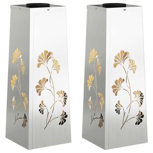 vidaXL Solarno LED svetilo za pot 2 kos Toplo bela 18 x 18 x 50 cm