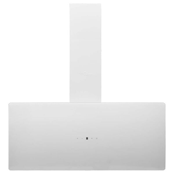 vidaXL Kuhinjska napa 90 cm jeklo in kaljeno steklo bela