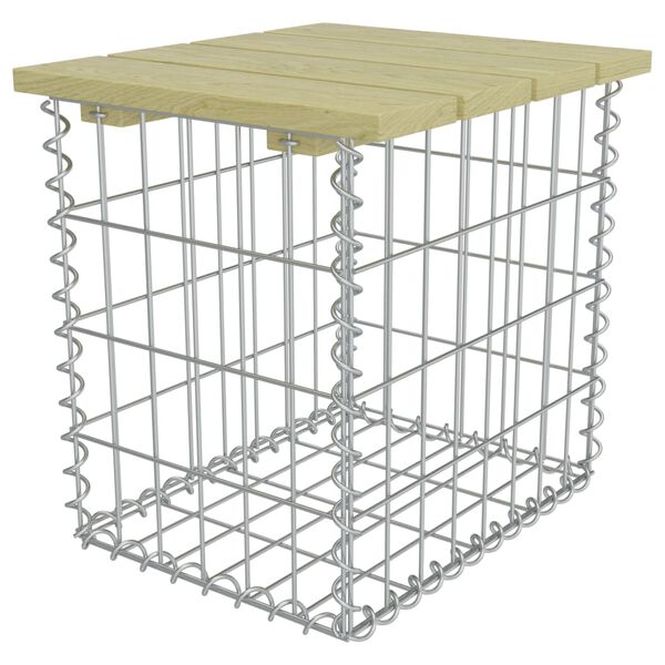 vidaXL Vrtni stolček 40x40x45 cm pocinkano jeklo in borovina