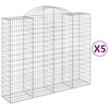 vidaXL Obokane gabion košare 5 kosov 200x50x160/180cm pocinkano železo