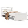 vidaXL Posteljni okvir z vzglavjem brez vzmetnice bel 90x190 cm