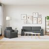 vidaXL Kavčna garnitura 2 pcs Temno siva 198 x 78 x 80 cm blago