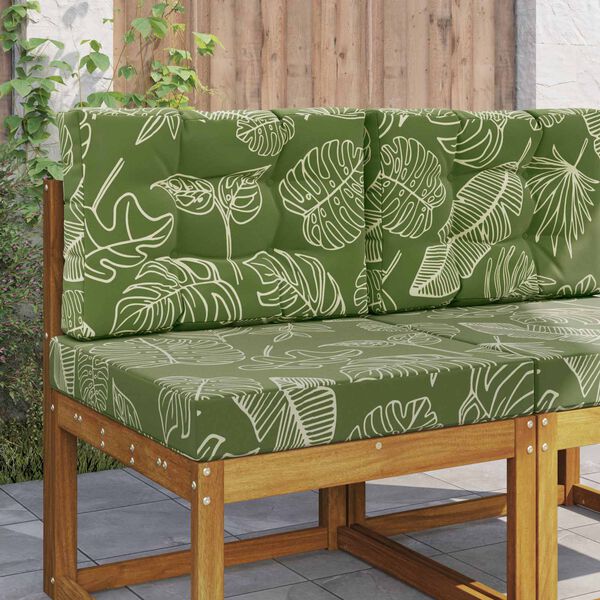 vidaXL Zunanja blazina za kavč 2 pcs Listnati dizajn Poliester