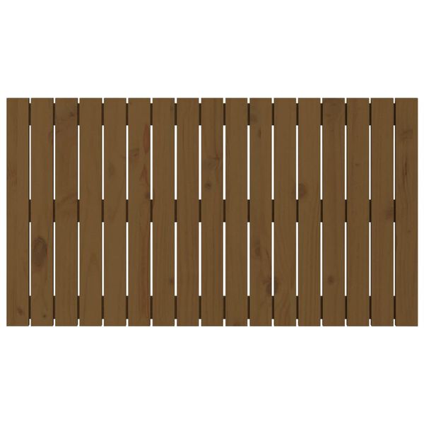 vidaXL Stensko posteljno vzglavje medeno rjavo 108x3x60 cm borovina