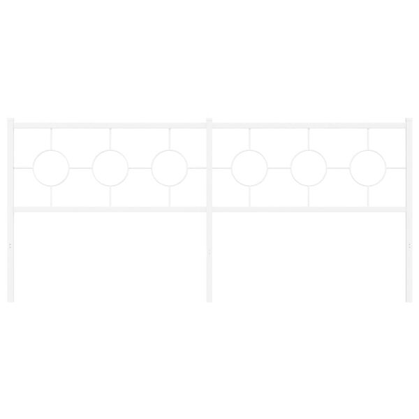 vidaXL Kovinsko nadomestno vzglavje belo 200 cm