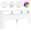 vidaXL LED posteljno vzglavje belo 220x18,5x103,5 cm inženirski les