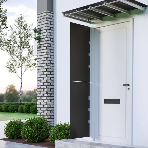 vidaXL Stranske plošče za nadstrešek 2 kosa črno kaljeno steklo