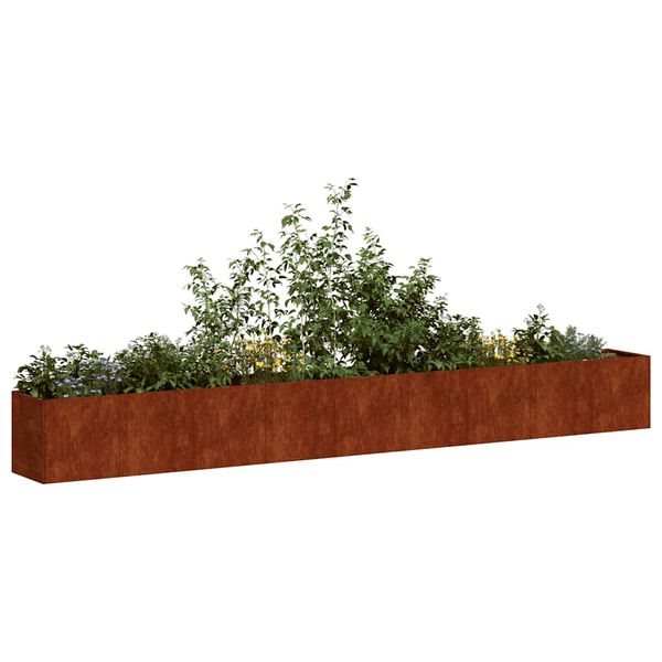 vidaXL Planter Rusty 360x40x40 cm Vremensko odporno jeklo