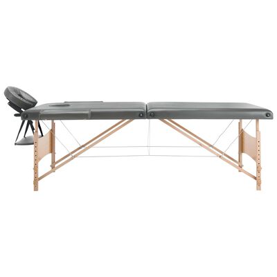 vidaXL Masažna miza z 2 conama lesen okvir antracit 186x68 cm
