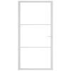 vidaXL Notranja vrata 102,5x201,5 cm bela ESG steklo in aluminij