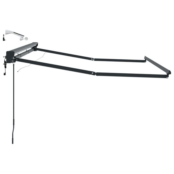 vidaXL Električna nadstre&scaron;nica s profili LED Antracit 3 x 2 m Aluminij