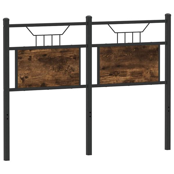 vidaXL Nadomestno vzglavje dimljeni hrast 120 cm inž. les in jeklo