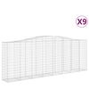 vidaXL Obokane gabion ko&scaron;are 9 kosov 400x50x140/160cm pocinkano železo