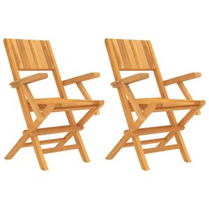 vidaXL Zložljivi stoli 2 kosa 55x61x90 cm Masivni tikovina