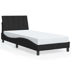 vidaXL Posteljni okvir brez vzmetnice Hanko črn 80x200 cm žamet