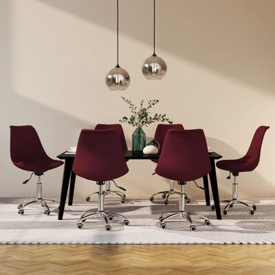 vidaXL Vrtljivi jedilni stoli 6 kosov vijolično blago