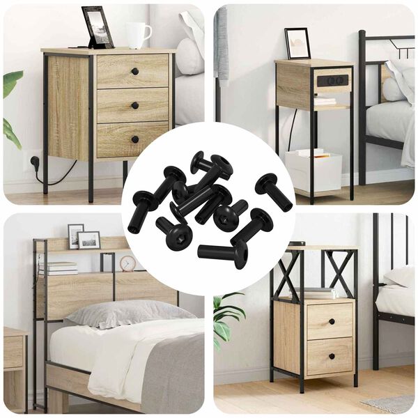 vidaXL Matico z rokavom 8451 pcs Črna Kovina