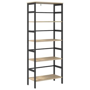 vidaXL Knjižna polica 4 nivojev 60 x 29,5 x 149 cm Inženirski les