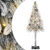 vidaXL Božično drevo med 150 LED z stojalom Bela 120 cm PE in jeklo