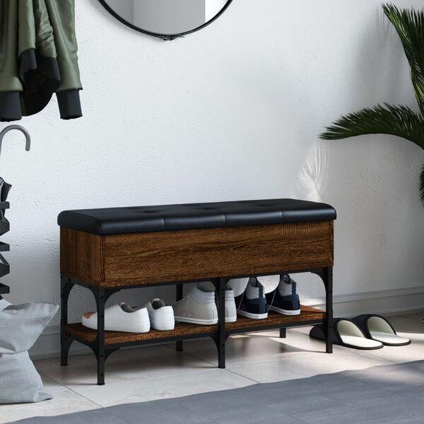 vidaXL Klop za čevlje rjavi hrast 82x32x45 cm inženirski les