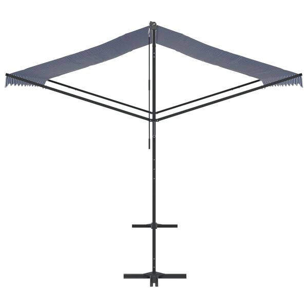 vidaXL Prostostoječa tenda modra in bela 300x300 cm blago in jeklo